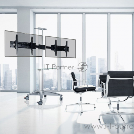 Подставка для телевизора Arm Media PT-STAND-15 (комплект из двух коробок) серебристый 26-65 макс.120кг напольный наклон, фото , изображение 10