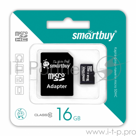 Флеш карта microSD 16GB Smart Buy microSDHC Class 10 (SD адаптер), фото 