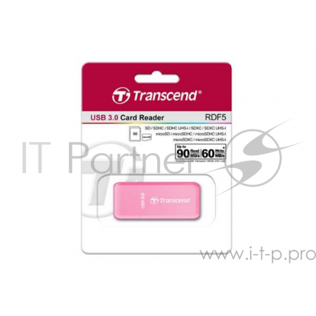 Считыватель карты памяти Transcend All in1 Multi Card Reader, Pink, фото 