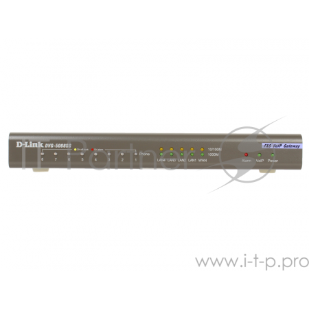 Интернет-телефония D-Link DVG-5008SG/A1A Голосовой шлюз с 8 FXS-портами, 1 WAN-портом 10/100/1000Base-T и 4 LAN-портами 10/1000Base-T, фото 
