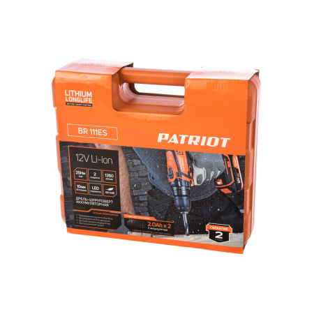 Аккумуляторная дрель-шуруповерт PATRIOT BR 111ES Li-Ion 2.0 А·ч 12 В х2 кейс, фото , изображение 15