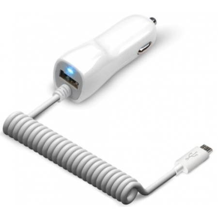 Зарядное устройство от прикуривателя 12В-24В UC-S17 (1 USB-порт, 2.1А, встроенный кабель micro USB), фото 