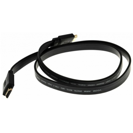 Кабель HDMI 19M/M ,плоский,ver. 2.0, 4K@60 Hz 1m VCOM, фото , изображение 2