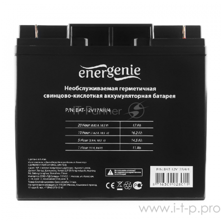 Батарея для ИБП Gembird/Energenie Аккумулятор для Источников Бесперебойного Питания BAT-12V17AH/4, фото , изображение 3
