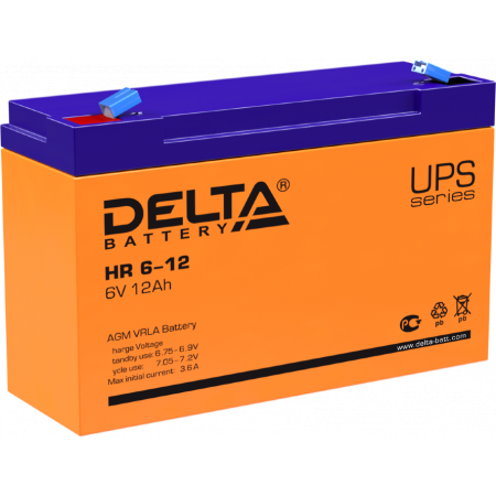 Аккумуляторная батарея Delta HR6-12, фото 
