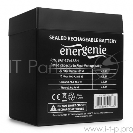 Батарея Gembird  BAT-12V4.5AH, фото , изображение 2