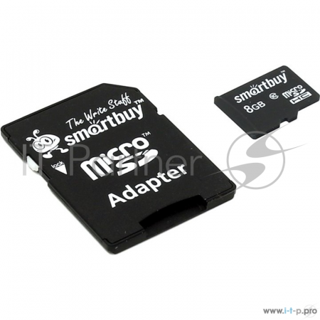 Флеш карта microSD 8GB Smart Buy microSDHC Class 10 (SD адаптер), фото 