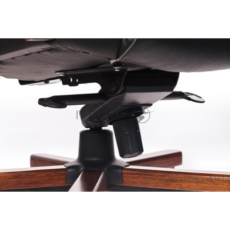 Кресло руководителя Бюрократ T-9923WALNUT/BLACK черный кожа крестовина дерево, фото , изображение 3