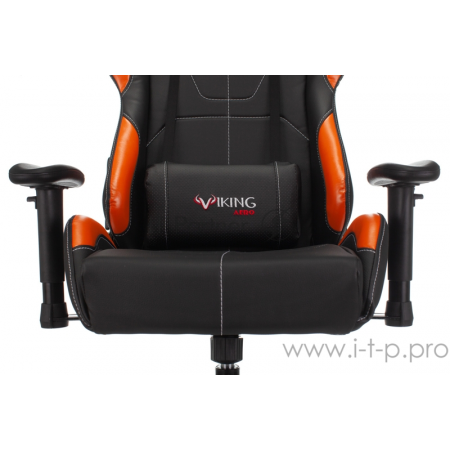 Кресло игровое Zombie VIKING 5 AERO черный/оранжевый искусственная кожа с подголов. крестовина пластик, фото 