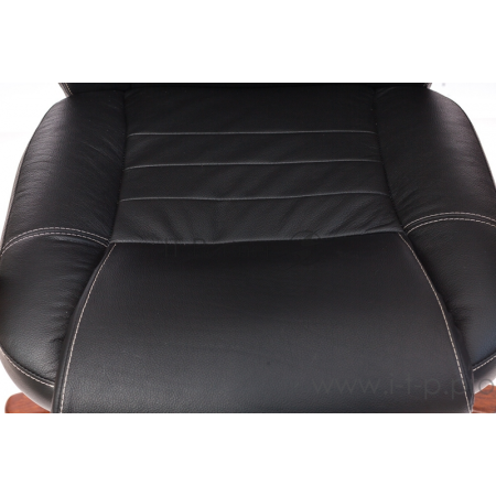 Кресло руководителя Бюрократ T-9923WALNUT/BLACK черный кожа крестовина дерево, фото , изображение 4