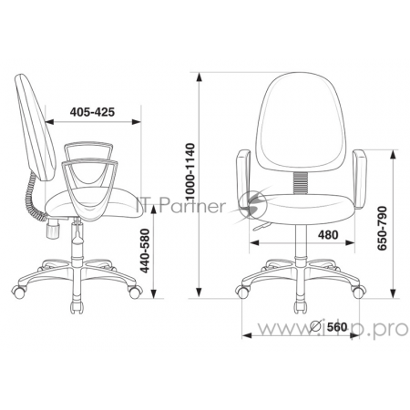 Кресло Бюрократ CH-1300N/3C1 серый Престиж+ 3C1, фото , изображение 2