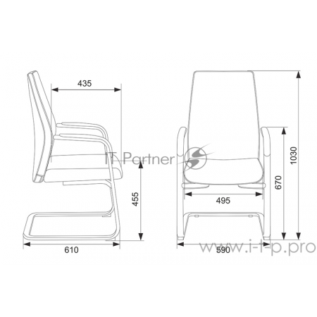 Кресло Бюрократ _JONS-LOW-V/BEIGE на полозьях бежевый кожа, фото 