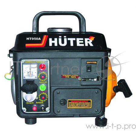 Генераторы Huter HT950A 64/1/1 Электрогенератор {двухтактный, 650Вт, 220В/50Гц, 57Дб, принудительное охлаждение, бак 4,2л, расход бензина 534 г/кВтч, расход масла 13г/кВтч, 365х308х376, 16 кг}, фото 