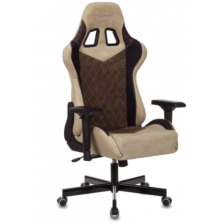 Кресло игровое Бюрократ VIKING 7 KNIGHT BR FABRIC коричневый текстиль/эко.кожа крестовина металл/пластик, фото 