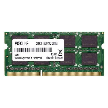 Оперативная память 8Gb DDR-III 1600MHz Foxline SO-DIMM (FL1600D3S11-8G), фото 