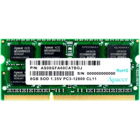 Оперативная память SO-DIMM Apacer DDR3 8Gb 1600MHz DV.08G2K.KAM, фото 