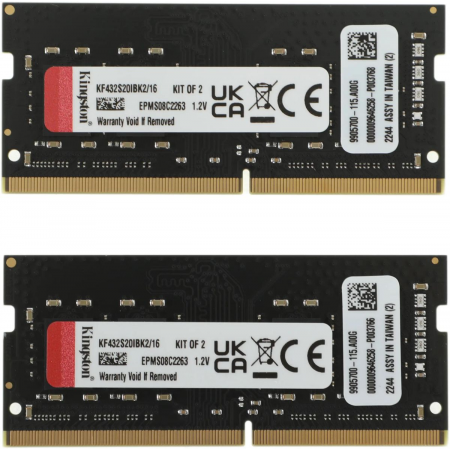 Оперативная память SO-DIMM Kingston Fury Impact DDR4 16Gb 3200MHz KF432S20IBK2/16 (2x8Gb), фото 
