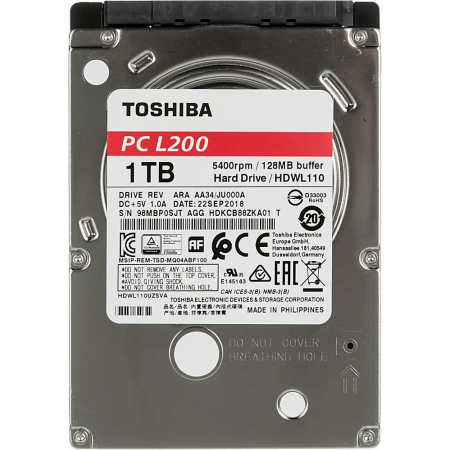 Жёсткий диск 2.5" 1Tb SATA-III  Toshiba L200 (HDWL110UZSVA) OEM, фото 