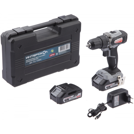 Аккумуляторная дрель-шуруповерт Интерскол ДА-13/18ВК Li-Ion 2.0 А·ч 18 В х2 кейс (575.2.2.70), фото , изображение 8