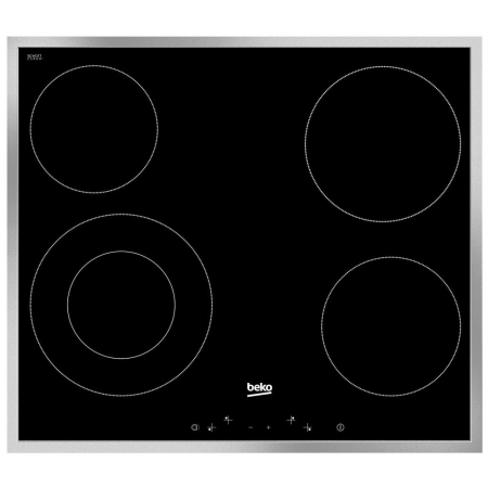 Электрическая варочная панель Beko HIC 64402 X, цвет панели черный, цвет рамки серебристый, фото 