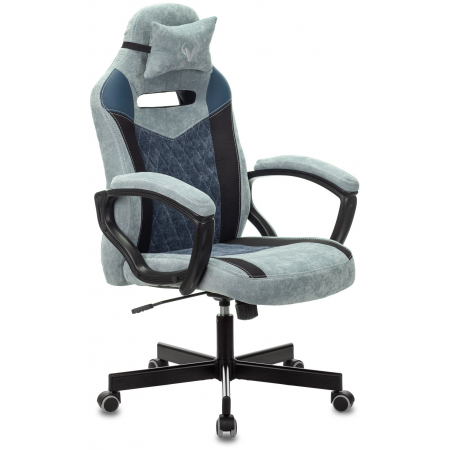 Кресло игровое Бюрократ VIKING 6 KNIGHT BL FABRIC синий крестовина металл/пластик, фото 