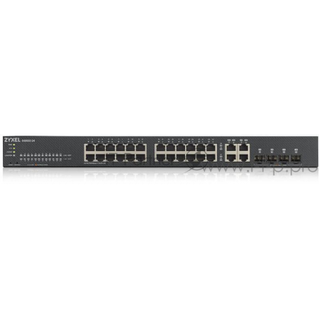 Коммутатор ZYXEL GS1920-24v2 Hybrid Smart switch Zyxel Nebula Flex, 24xGE, 4xCombo (SFP/RJ-45), silent (fanless), Standalone / cloud management, фото 