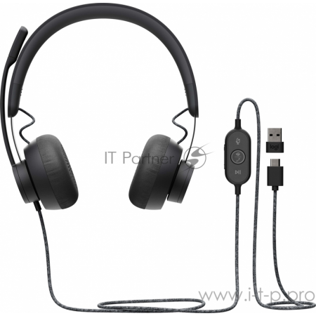 Гарнитура Logitech Headset Zone Wired Teams Graphite, фото 