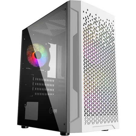 Корпус Powercase Mistral Micro Z3W Mesh LED белый CMIMZW-L3, фото 