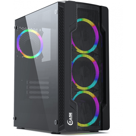 Корпус Powercase Mistral X4 Mesh LED чёрный CMIXB-L4, фото 