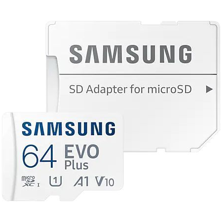 Карта памяти Samsung 64GB microSD EVO Plus SD Adapter MB-MC64KA/RU, фото 