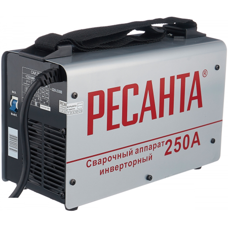 Сварочный аппарат инверторный Ресанта САИ 250 65/6 {154В-242В, макс.7,7кВт, 10А-250А, ПВ 70%, напр. холостого хода 80В, напр. 29В, макс. диаметр электрода 6,мм, 5 кг} 4606059015659, фото , изображение 2