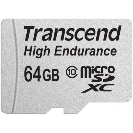 Карта памяти 64Gb MicroSD Transcend + SD адаптер (TS64GUSDXC10V), фото 