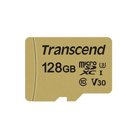 Карта памяти 128Gb MicroSD Transcend 500S + SD адаптер  (TS128GUSD500S), фото 