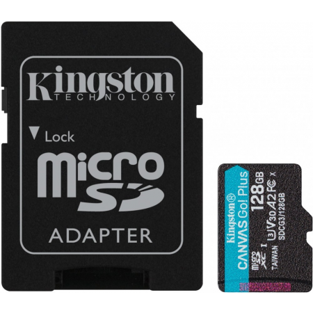 Карта памяти 128Gb MicroSD Kingston + SD адаптер (SDCG3/128GB), фото 