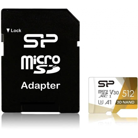 Карта памяти 512Gb MicroSD Silicon Power Superior Pro + SD адаптер (SP512GBSTXDU3V20AB), фото 