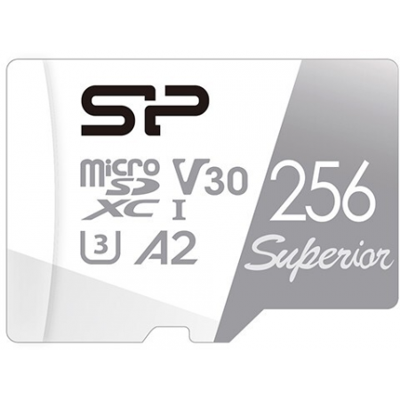 Карта памяти 256Gb MicroSD Silicon Power Superio (SP256GBSTXDA2V20), фото 