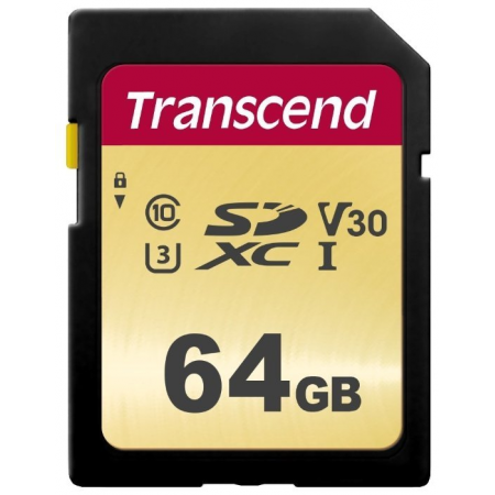 Карта памяти 64Gb SD Transcend  (TS64GSDC500S), фото 