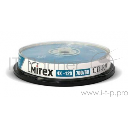 Диск CD-RW Mirex 700 Mb, 12х, Cake Box (10), (10/300), фото 