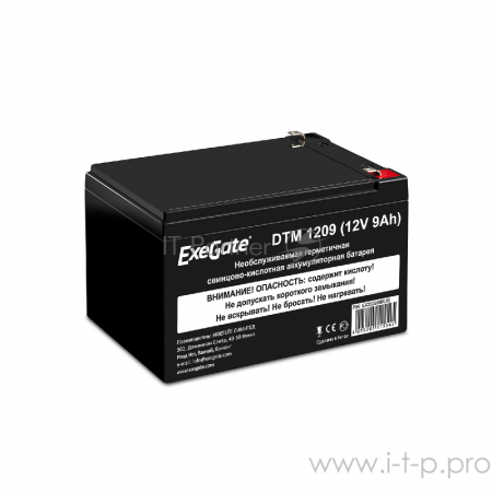 Аккумуляторная батарея ExeGate DTM 1209/EXS1290 (12V 9Ah 1234W), клеммы F2, фото 