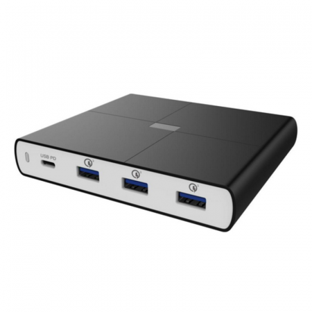 Сетевое зарядное устройство CЗУ (ACD-P904U-V1B) 90Вт, Сетевое ЗУ 4xUSB 1PD+3QC, 3.6~20В/4.35А(max) RTL {20}, фото 