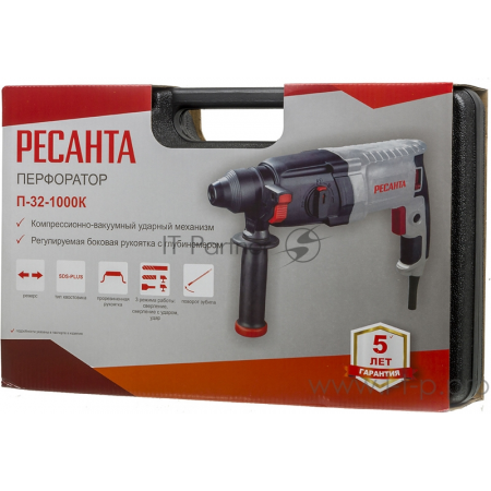 Перфоратор Ресанта П-32-1000К патрон:SDS-plus уд.:5.2Дж 1000Вт (кейс в комплекте), фото , изображение 9