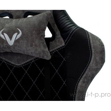 Кресло игровое Бюрократ VIKING 7 KNIGHT B FABRIC черный текстиль/эко.кожа крестовина металл/пластик, фото 