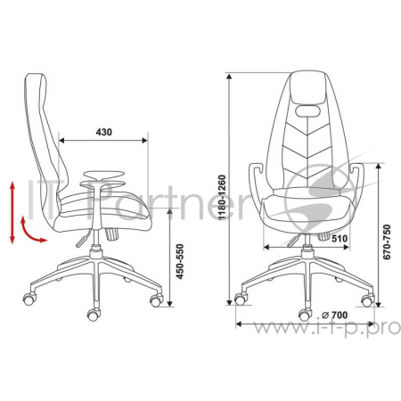 Кресло руководителя Бюрократ _Zen/Black черный кожа крестовина полированный алюминий, фото , изображение 2