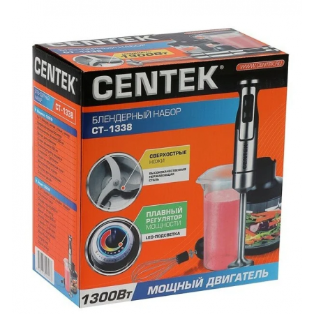 Погружной блендер CENTEK CT-1338, серебристый, фото , изображение 6