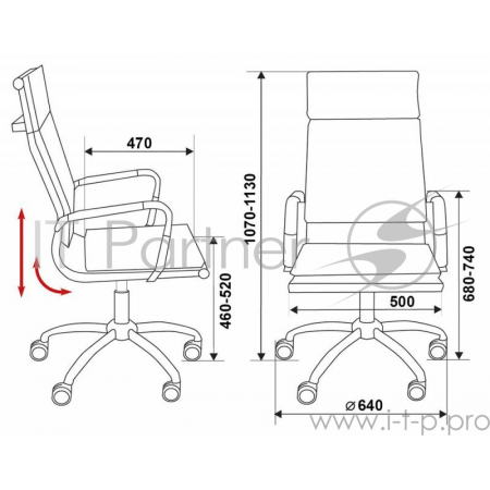 Кресло руководителя Бюрократ CH-993/black черный искусственная кожа крестовина хромированная, фото , изображение 3