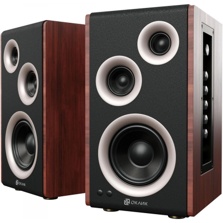 Колонки Oklick OK-117 BT 2.0 черный 80Вт беспроводные BT, фото 