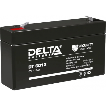 Батарея Delta DT 6012 (6V, 1.2Ah), фото 