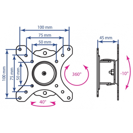 Кронштейн на стену Kromax GALACTIC-1 черный, фото , изображение 9