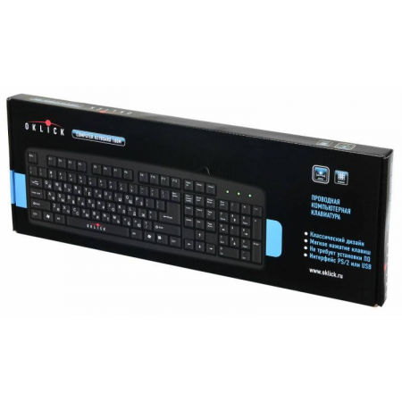 Клавиатура Oklick 100 M Standard Keyboard Black USB, фото , изображение 4