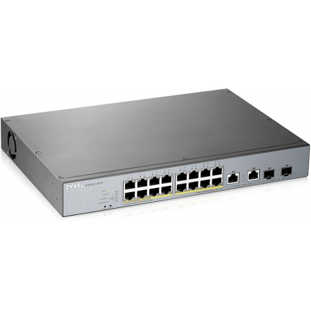 Коммутатор Zyxel GS1350-12HP, 10xGE (8xPoE+), 2xSFP, бюджет PoE 130 Вт, дальность передачи питания до 250 м, автоперезагрузка PoE-портов, повышенная защита от перенапряжений и электростатических разрядов, фото 